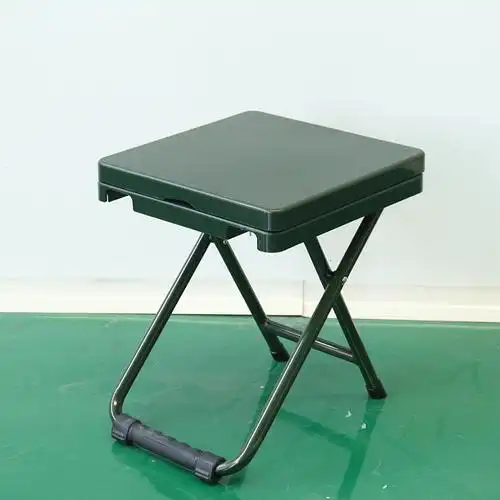 惠鑫部队战备凳户外便携折叠椅中空吹塑椅军绿色作业指挥椅野战训练椅