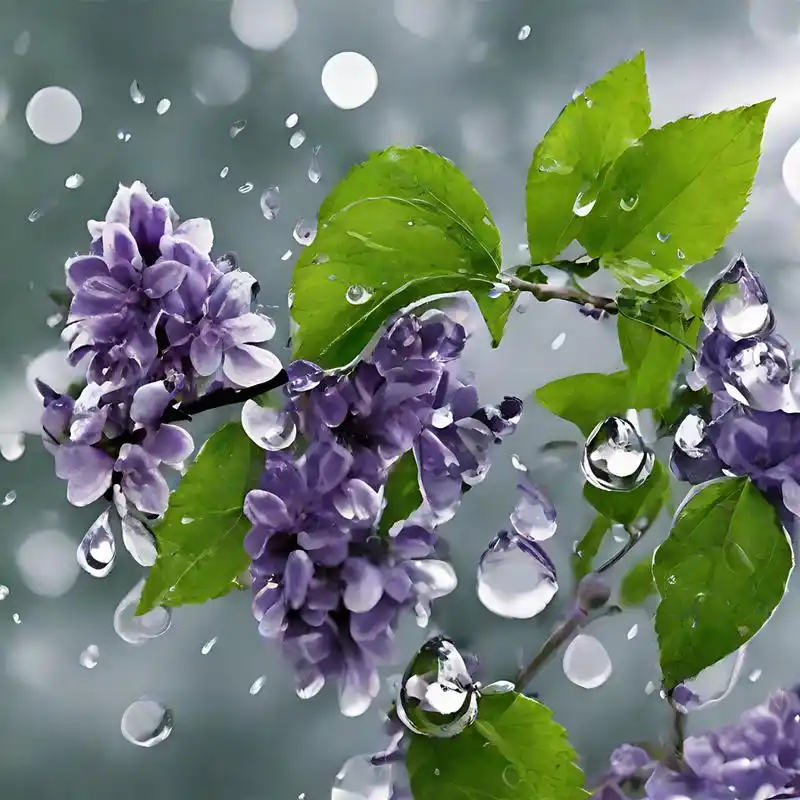雨中的紫丁香#紫色丁香花