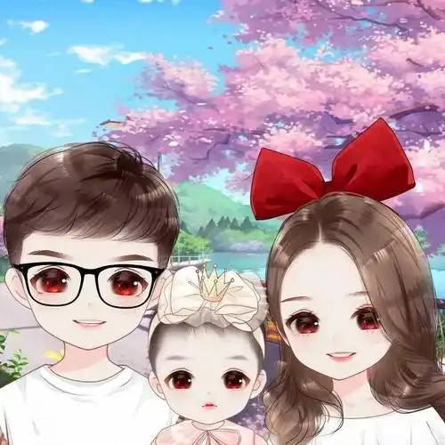 亲子头像一家三口男孩(亲子头像一家四口一男一女)