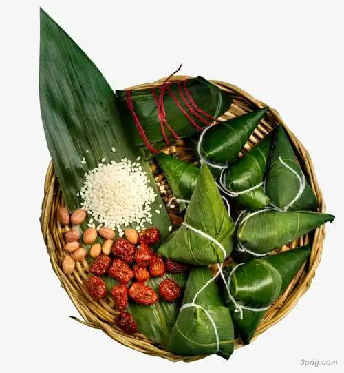 一盘粽子红枣png素材透明免抠图片-节日元素