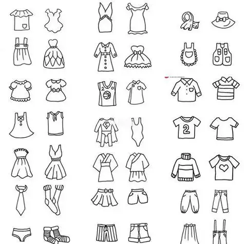 卡通画衣服简笔画彩铅