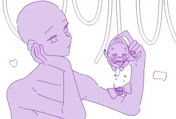 【板绘线稿】指尖的萌化小恶魔~q版模板.好像还没发过q板模板 - 抖音