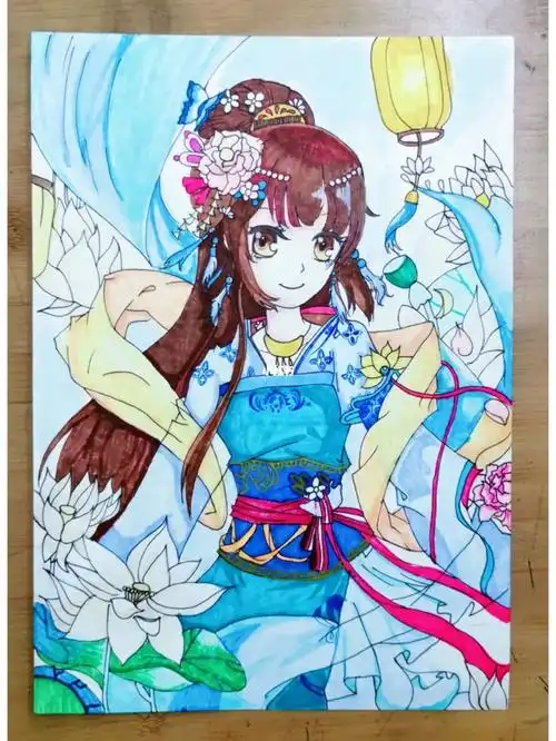 四年级画的漫画美少女