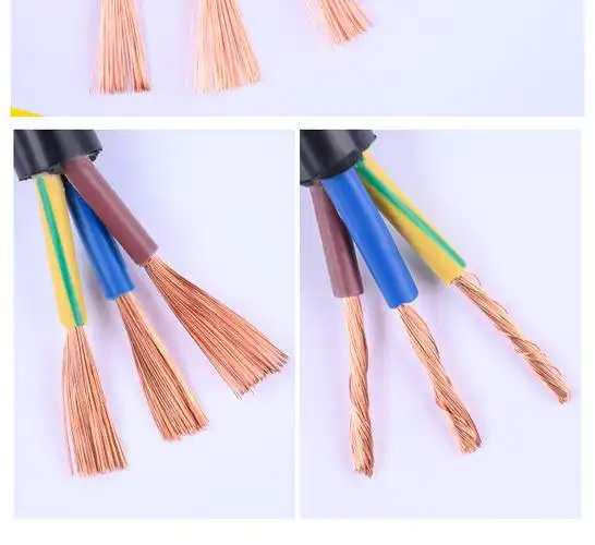 工业用电三相电源线国标纯铜zr-rvv4芯6平方电缆户外防水护套软线