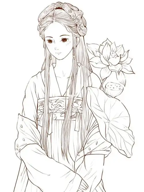 临古风水彩少女