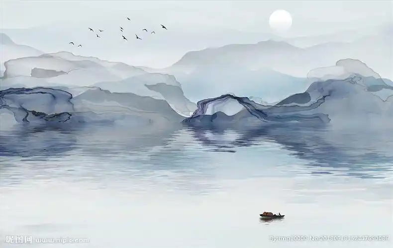 超大型水墨山水意境山水壁纸图片