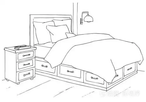 手的素描画线性素描的内政草绘线卧室矢量图