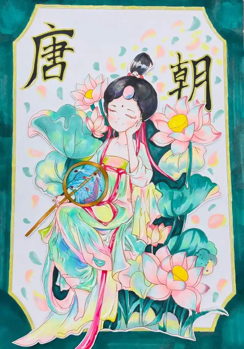 动漫班学生作品.#图文伙伴计划 马克笔手绘古风人物系列#动漫 - 抖音