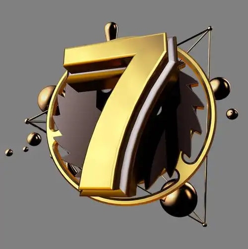 大气黑金风立体炫酷倒计时数字7