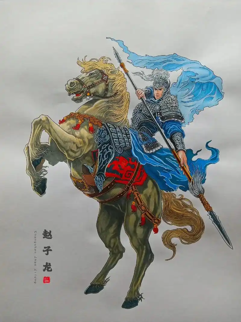 赵子龙.彩铅画#手绘 #彩铅 #原创作品 - 抖音