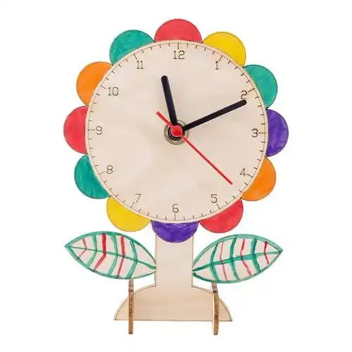 幼儿园钟表模型小学生一二年级认识时间学习2针手工diy材料钟面教具两