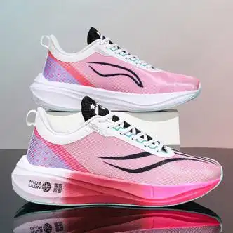 李宁氢云联名赤兔6pro跑鞋男款超轻减震碳板学生竞速运动跑步鞋男白灰