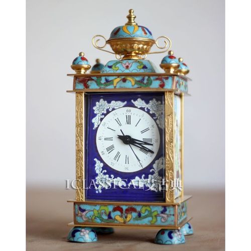 钟表 仿古 古典钟表 机械座钟  景泰蓝镀金座钟