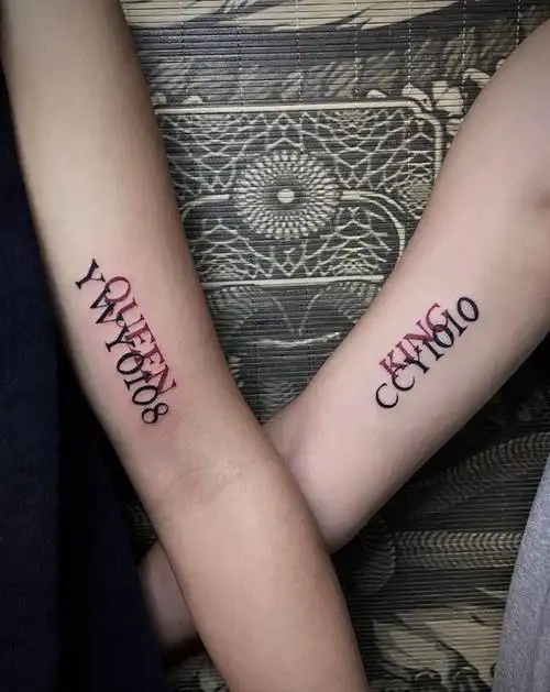 情侣纹身纹身图片_手臂肩部纹身图案