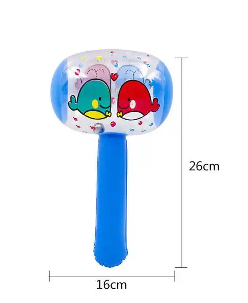 园礼物奖品带铃铛宝宝儿童玩具26cm卡通铃铛气锤5个装赠修补贴充气筒