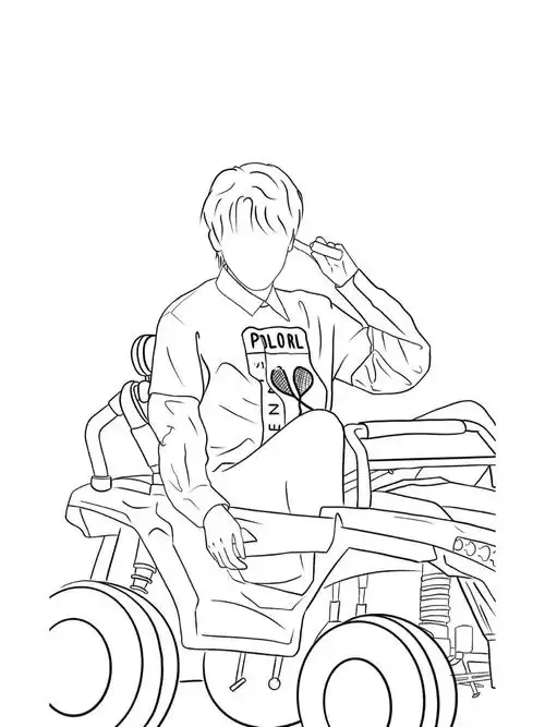 接稿线稿文轩单人