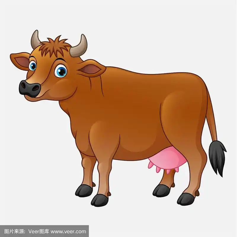 可爱的卡通牛