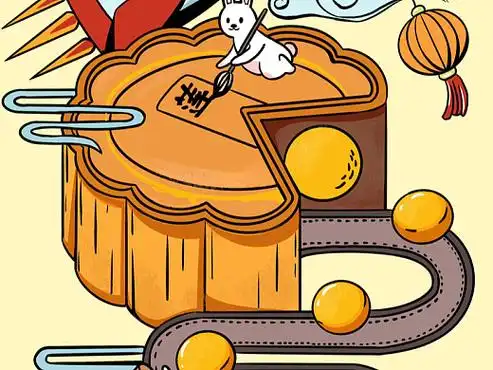 中秋节日海报手绘_素材网站_图片免费下载-zcool站酷