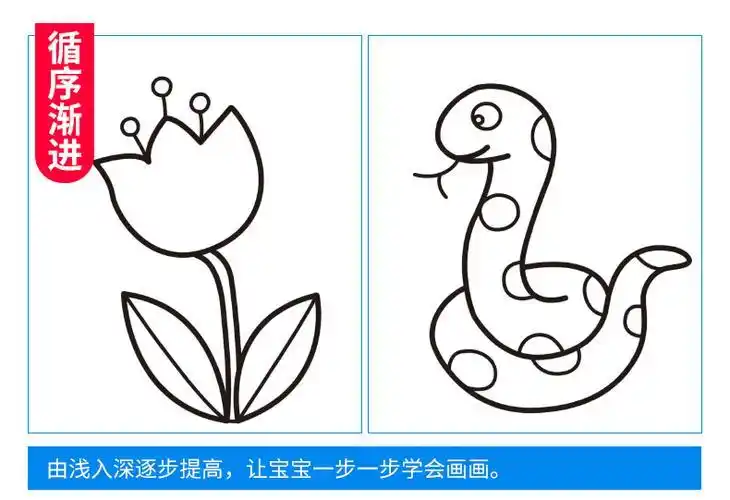 《宝宝绘画启蒙简笔画20册0-6岁涂色画 幼儿园学画画教材书入门 涂色