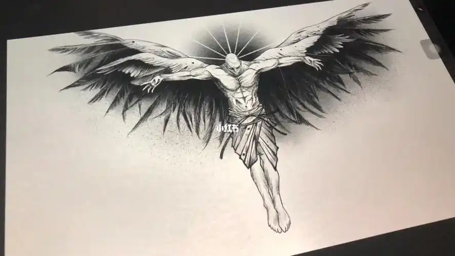 天使纹身手稿漳州纹身意像刺青