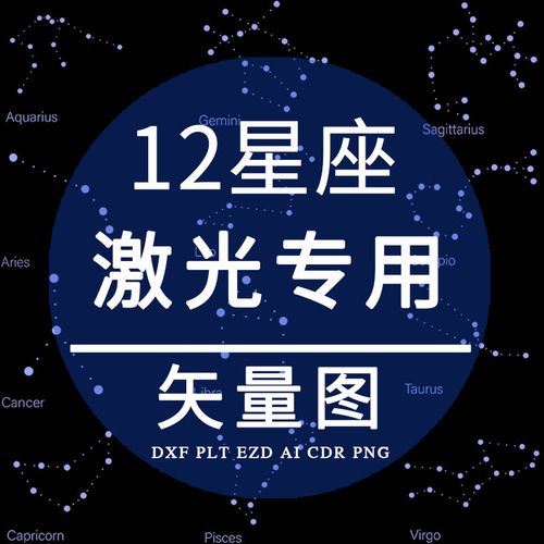 十二星座ezd激光打标雕刻专用12星座星空星系 矢量图 plt设计制作