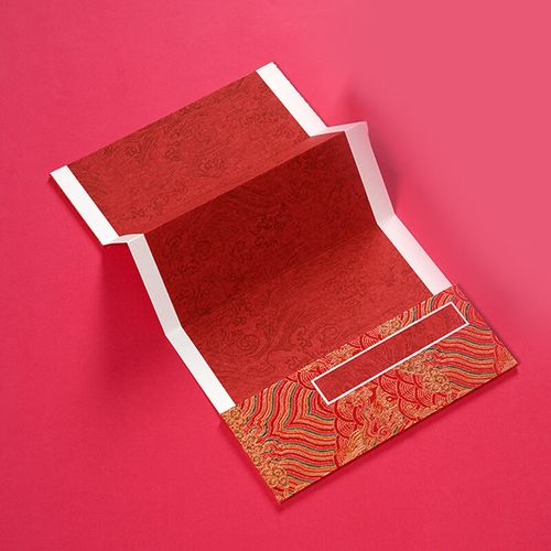 生辰八字红纸 生辰八字书手写婚书纸空白订婚书红色蜡染宣纸洒金本