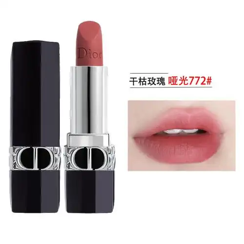 迪奥dior口红烈艳蓝金772哑光唇膏干枯玫瑰35g送女友礼物