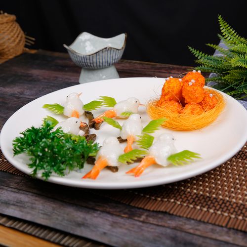 仿真食物模型百鸟归巢样品高档餐厅摆件食品菜品假食材美食道具菜