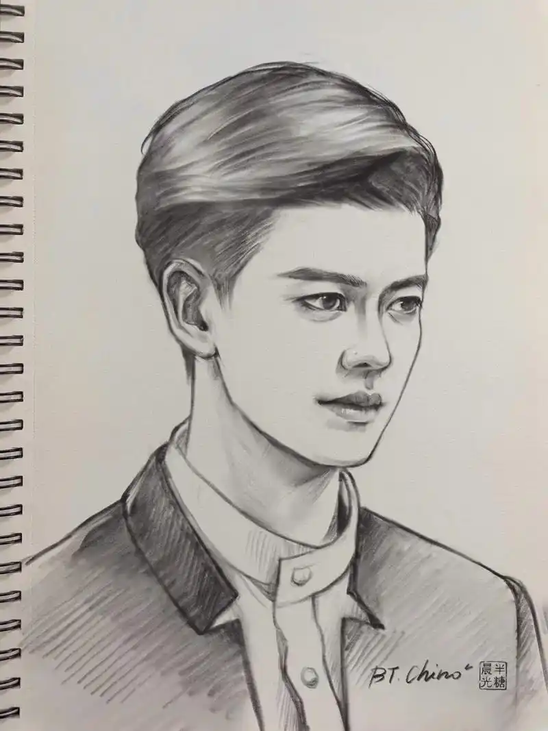 我的男神 任嘉伦 素描绘画 帅帅帅帅帅帅帅帅 - 抖音