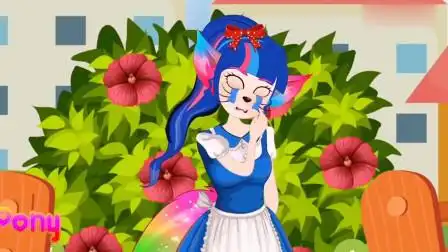 哇,紫悦穿上了新裙子,好多人都向她拍照 小马国女孩游戏