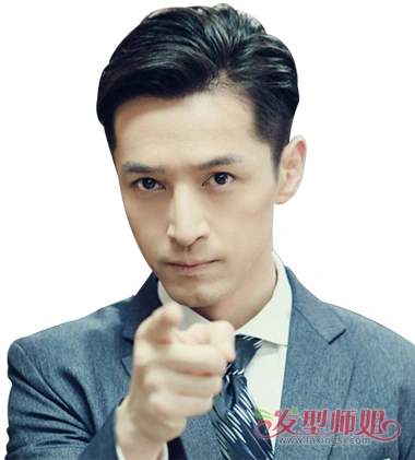 男生偏分后梳长背头发型