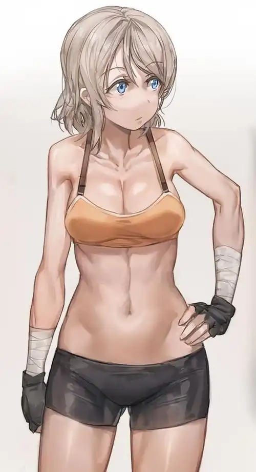 动漫人物壁纸腹肌女生