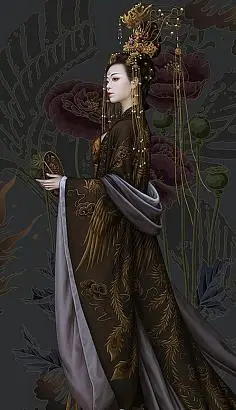 黑衣古风手绘美女