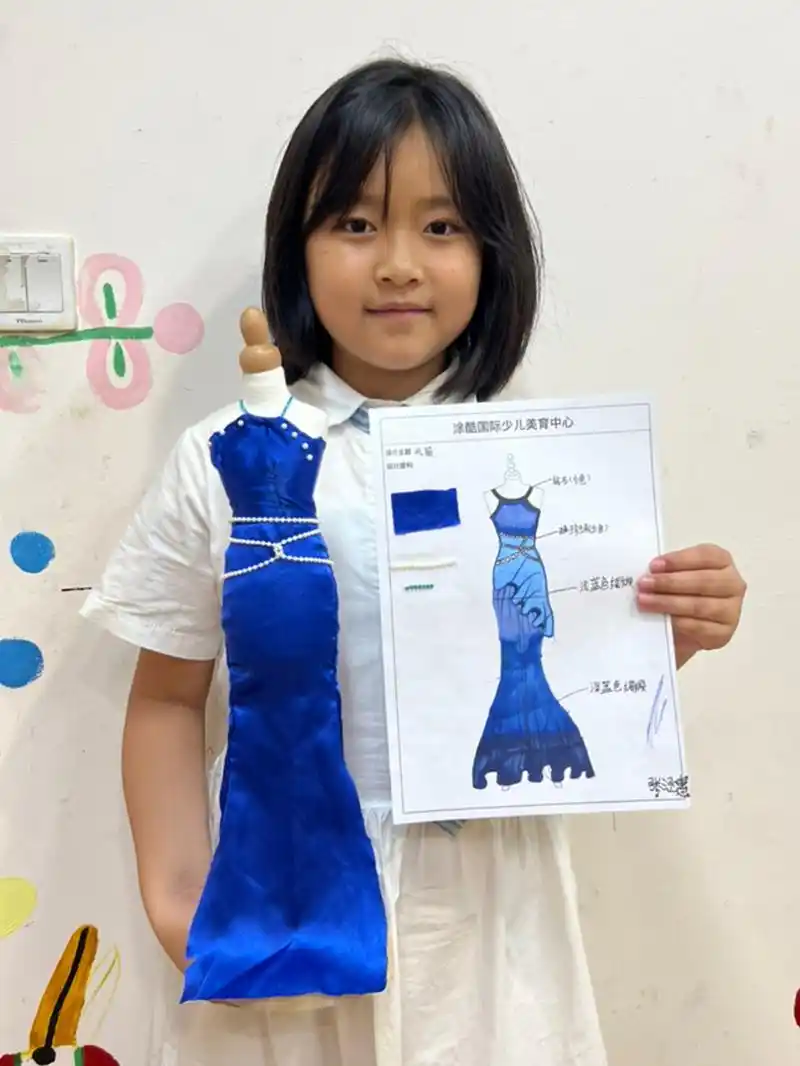 少儿服装设计|优雅小礼服学生作品