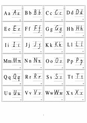26个英文字母印刷体与手写体对照表doc3页