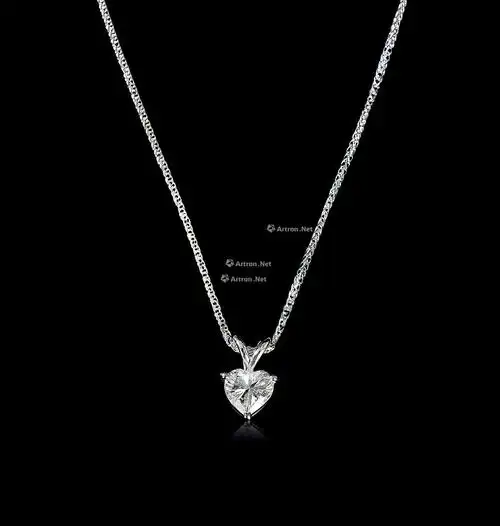 0628 天然心形钻石项链