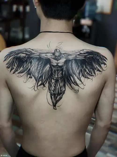 六翼天使纹身_纹身图案手稿图片_方小敏的纹身作品集