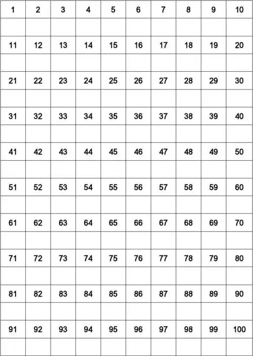 1-100数字练习 虚化描红数字