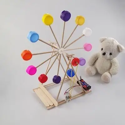 材料制作小发明小学生科学实验变废为宝瓶盖摩天轮科技diy科学实验