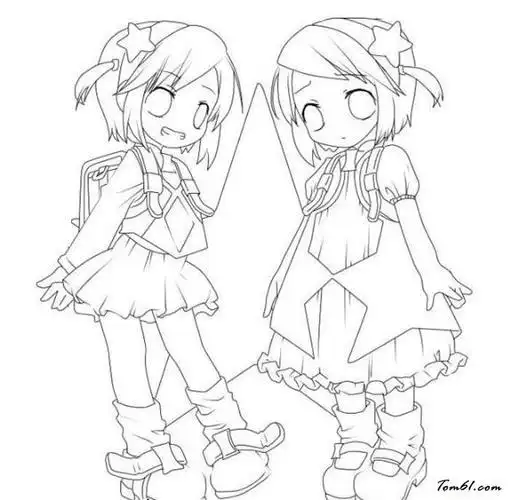 简笔画画双胞胎