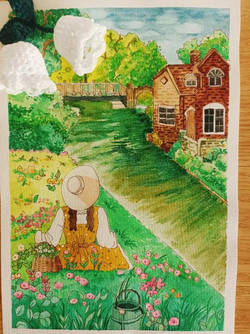 心中的森林花园……#水彩 #手绘 #一起学画画 #想画就画 - 抖音