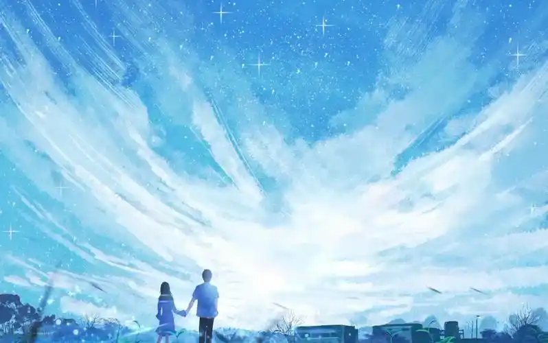 日系场景天空绘画过程分享