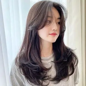 假发女夏长发网红中分八字刘海锁骨发自然蓬松大波浪长卷发全头套