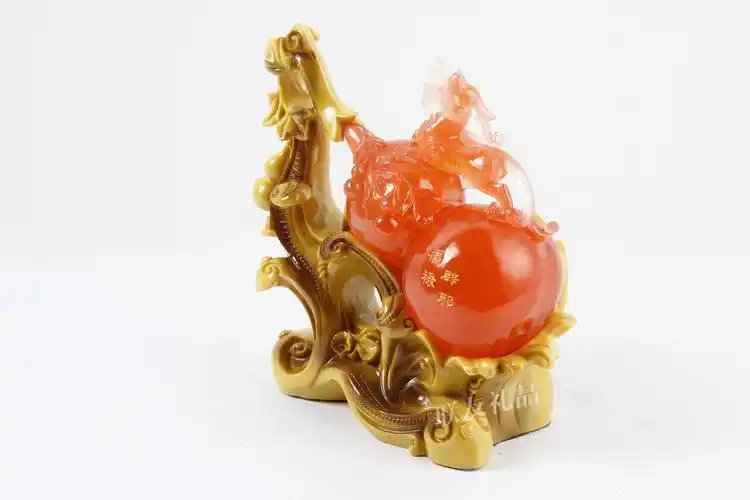 葫芦福禄辟邪,厂家直销树脂仿玉工艺礼品家居摆件,招财镇宅黄玉