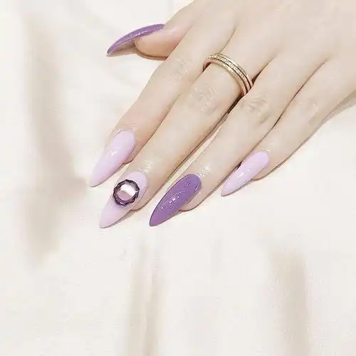 美甲欧美风尖形甲超显手长