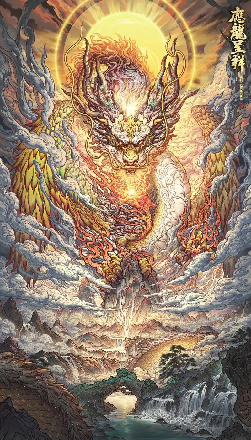 个人原创作品《应龙呈祥》,制作成了手机 - 抖音
