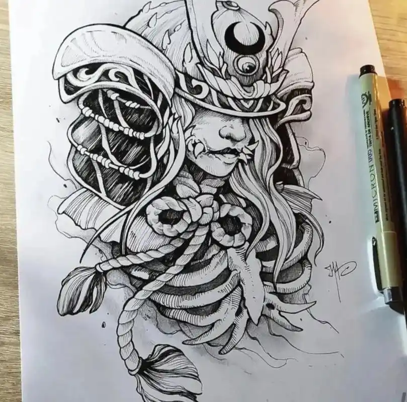 纹身手稿 #纹身图案手稿 #纹身素材 #暗黑纹身 - 抖音