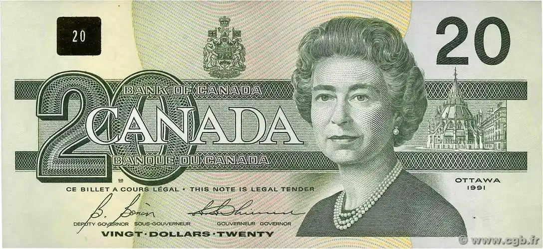 20 dollars canada  1991 p.097b