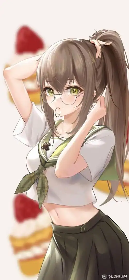 在扎头发呢!二次元美少女扎头发图集