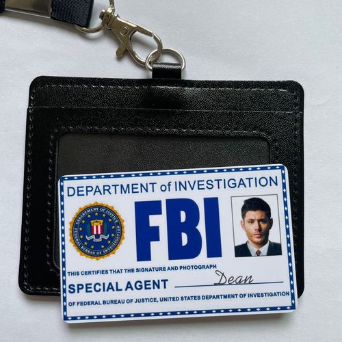 雾绡fbi证件徽章美剧邪恶力量特工证件卡套挂绳皮套欧美个性可定制